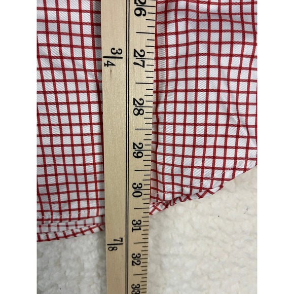 Banana Republic Red Gingham Check Dress Shirt Mens Large L 16 16 1/2 - Picture 4 of 8